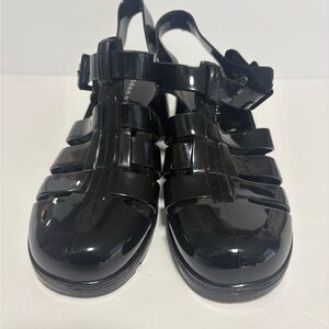 Black‎ Strappy Jelly Sandals